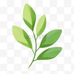 扁平化树叶图片_叶子绿叶手绘扁平化元素
