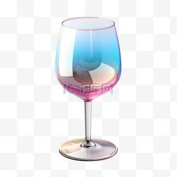 3D红酒杯酒杯食物渐变质感图标生