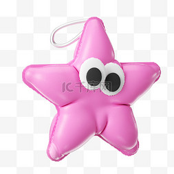 星星风图片_3d星星气球风立体C4D粉色