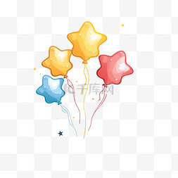 粉水气球图片_卡通手绘水彩儿童节趣味装饰气球