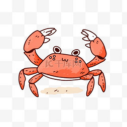 白色螃蟹卡通图片_元素螃蟹卡通手绘