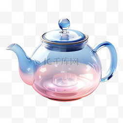 茶具图片_3D食物茶壶茶具渐变质感图标生活