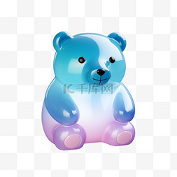 3D图标动物渐变UI素材UX北极熊设计