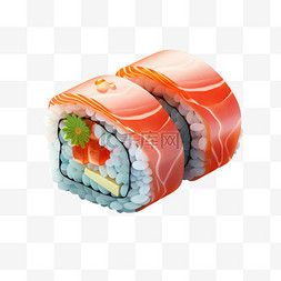 3D食物寿司美食渐变质感图标生活