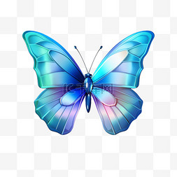 动物图片_3D蝴蝶图标动物渐变UI素材UX设计