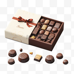 巧克力礼盒图片_巧克力盒子礼盒装饰AI元素免扣图