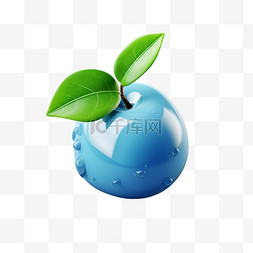 苹果绘画图片_3D图标苹果水晶苹果生活元素食物