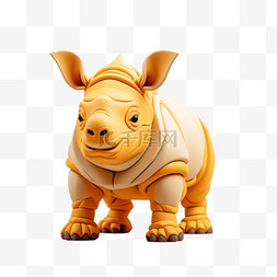 犀牛可爱犀牛3D动物模型动物宠物