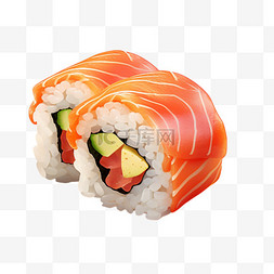 寿司日本食物AI元素立体免扣图案