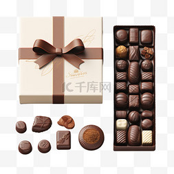 巧克力长方形盒子礼盒装饰AI元素