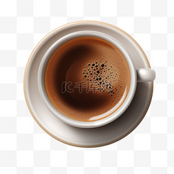 咖啡简约俯视装饰AI元素免扣图案