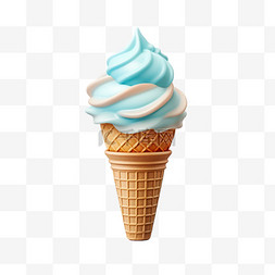 冰淇淋雪糕3D食物渐变质感图标生