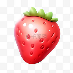 草莓3D可爱图标元素水果
