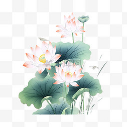 荷花水墨画图片_中国风新中式水墨画水彩画荷花