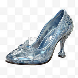 鞋子水晶鞋透明蝴蝶AI元素立体免
