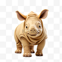 3D动物模型犀牛可爱犀牛动物宠物