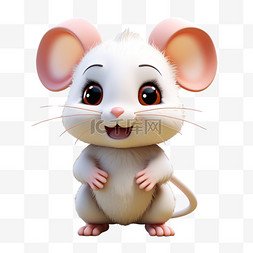 淡绿小白花图片_动物宠物野生动物3D动物模型老鼠