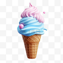 3D食物渐变质感冰淇淋雪糕图标生