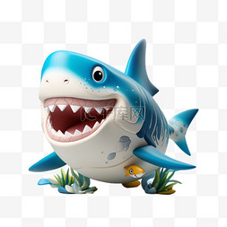 动物宠物野生动物3D鲨鱼大白鲨动