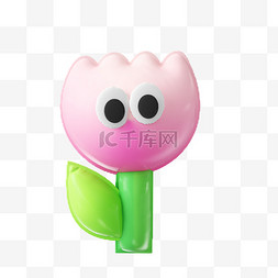 3d气球小花立体C4D植物花朵花