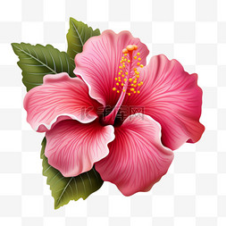 花朵装饰图案图片_粉色花朵单只写实热带植物元素立