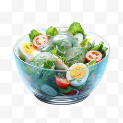 有趣生活用品图片_3D渐变质感图标生活蔬菜沙拉美食