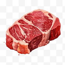 肉类装饰图片_生的牛肉食材AI元素立体免扣图案