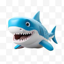 大白鲨卡通动物可爱立体萌宠自然
