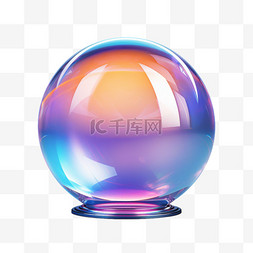 彩色高透明水晶球色彩AI元素立体