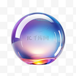 彩色3d水晶球AI元素立体免扣图案