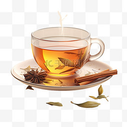 茶杯psd图片_养生茶绿茶AI元素立体免扣图案