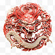 新年红色龙装饰龙剪纸中国龙立体元素
