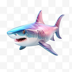 鲨鱼3D渐变质感UI设计UX素材