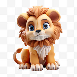 怒吼的狮子头图片_卡通动物可爱野生狮子立体萌宠