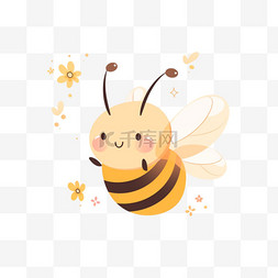 可爱小蜜蜂卡通手绘元素