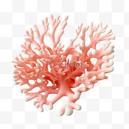珊瑚3d写实AI元素立体免扣图案
