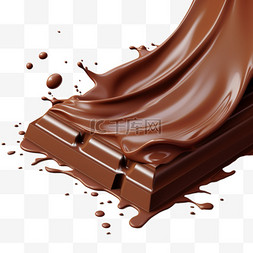 巧克力融化加上巧克力酱元素立体