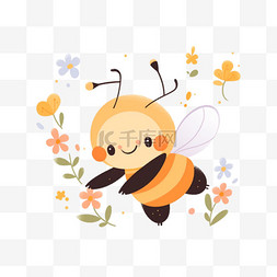 卡通可爱小蜜蜂图片_手绘元素可爱小蜜蜂卡通