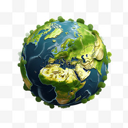 绿色地球星球图片_绿色地球星球AI元素立体免扣图案
