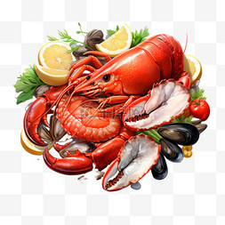血蛤海鲜图片_海鲜大餐食物生鲜AI元素立体免扣