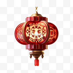 新年新中式图片_中国风国潮新中式立体红灯笼节日