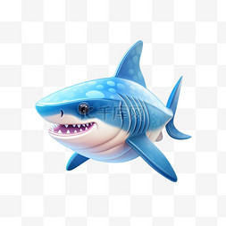 3d鲨鱼鲨鱼图片_3D渐变质感UI鲨鱼设计UX素材