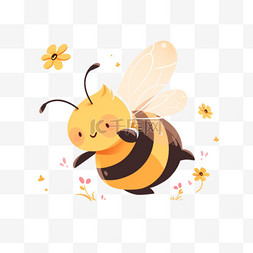 开心的小图片_可爱小蜜蜂元素手绘