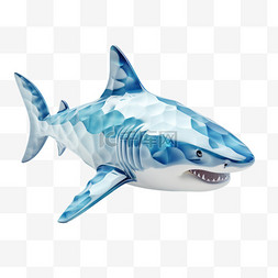3D鲨鱼渐变质感UI设计UX素材