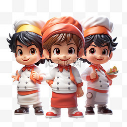 厨师卡通厨师图片_3D人物厨师卡通立体可爱职业