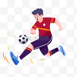 卡通足球运动人物图片_手绘卡通亚运会运动人物男子踢足