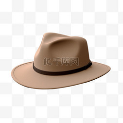米棕色男士帽子AI免扣3d装饰图案