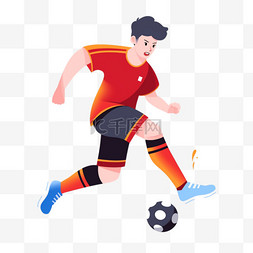 踢足球的那还图片_手绘卡通亚运会运动人物一个男子
