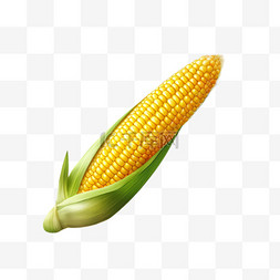 玉米带叶粮食AI免扣3d装饰图案