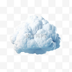 白色云朵AI元素立体免扣图案